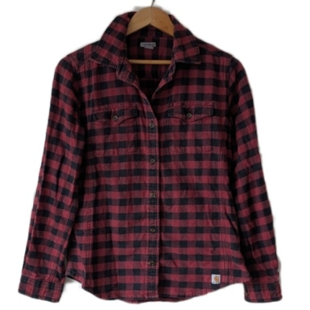 Carhartt Women's Cotton Plaid Button-Up Shirt Size S